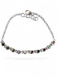 Mixed Tourmaline Solid 925 Sterling Silver Bracelet