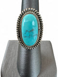 Kingman Turquoise Solid 925 Sterling Silver Ring 6