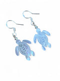 Sea Turtle Mother of Pearl Solid 925 Sterling Silver Earrings