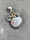 Pearl Multi-Stone Solid 925 Sterling Silver Pendant