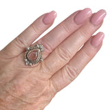 Faceted Sunstone Solid 925 Sterling Silver Ring 6