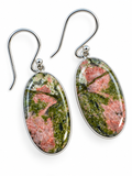 Unakite Solid 925 Sterling Silver Earrings