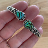 Abalone Solid 925 Sterling Silver Cuff Bracelet