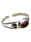 Mexican Fire Opal Solid 925 Sterling Silver Cuff Bracelet