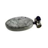 Howlite & Blue Lapis Solid 925 Sterling Silver Pendant