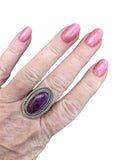 Kingman Purple Mojave Turquoise Solid 925 Sterling Silver Ring 10
