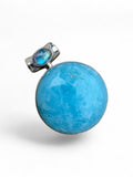 Smithsonite & Moonstone Solid 925 Sterling Silver Pendant