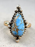 Golden Hills Turquoise Solid 925 Sterling Silver Ring 8