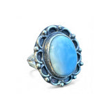 Caribbean Larimar Solid 925 Sterling Silver Ring 6