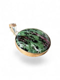 Ruby Zoisite Silver Overlay Pendant