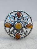 Baltic Amber Solid 925 Sterling Silver Ring 8