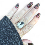 White Buffalo Solid 925 Sterling Silver Ring 9