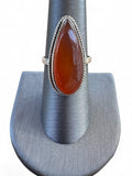 Carnelian Solid 925 Sterling Silver Ring size 8