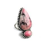 Rhodonite Solid 925 Sterling Silver Ring 7.5