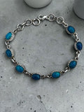 Paraiba Blue Opal Solid 925 Sterling Silver Bracelet