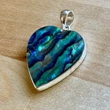 HEART Abalone Solid 925 Sterling Silver Pendant