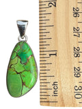 Kingman Green Mojave Turquoise Solid 925 Sterling Silver Pendant