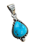 White Water Turquoise Solid 925 Sterling Silver Pendant