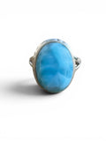 Caribbean Larimar Solid 925 Sterling Silver Ring 5