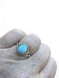 Caribbean Larimar Solid 925 Sterling Silver Ring 7.5
