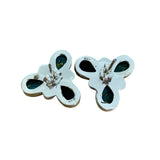 Kingman Blue Turquoise & Black Onyx Solid 925 Sterling Silver Earrings