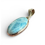 Caribbean Larimar Solid 925 Sterling Silver Pendant