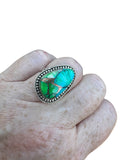 Kingman Peacock Dahlia Solid 925 Sterling Silver Ring 7
