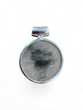 Green Tourmaline in Quartz & Green Turquoise Solid 925 Sterling Silver Pendant