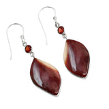 Mookaite Jasper & Garnet Solid 925 Sterling Silver Earrings