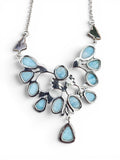 Luxury Caribbean Larimar Solid 925 Sterling Silver Necklace