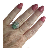 Variscite Solid 925 Sterling Silver Ring 8
