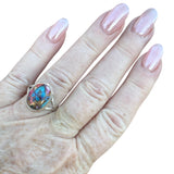 Kingman Pink Dahlia Turquoise Solid 925 Sterling Silver Ring 9