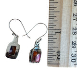Kingman Pink Dahlia Turquoise Solid 925 Sterling Silver Earrings