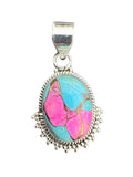 Kingman Cotton Candy Turquoise Solid 925 Sterling Silver Pendant