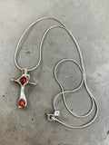 Baltic Amber Solid 925 Sterling Silver Cross Pendant with chain