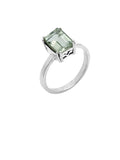 Prasiolite Green Amethyst Solid 925 Sterling Silver Ring 8