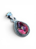 Kingman Red Rose Dahlia Solid 925 Sterling Silver Pendant