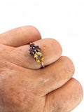 Citrine & Amethyst Solid 925 Sterling Silver Ring 8.5
