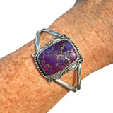 Purple Mojave Turquoise Solid 925 Sterling Silver Cuff Bracelet