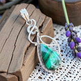 Malachite Solid 925 Sterling Silver Pendant