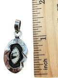 White Buffalo Shadow Box Solid 925 Sterling Silver Pendant