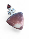 Mookaite Jasper & Garnet Solid 925 Sterling Silver Pendant
