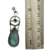 Peridot in Chrysoprase & Peridot Solid 925 Sterling Silver Pendant