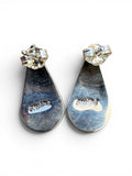 Zuni Inlay Solid 925 Sterling Silver Earrings