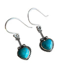 HEART Kingman Turquoise Solid 925 Sterling Silver Earrings