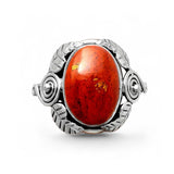 Red Moss Agate Solid 925 Sterling Silver Ring 8