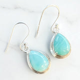 Larimar Solid 925 Sterling Silver Earrings
