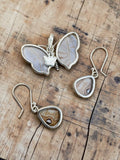 Sulkowsky Butterfly Wing Solid 925 Sterling Silver Pendant Earrings Set