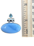 Owyhee Opal & Blue Topaz Solid 925 Sterling Silver Pendant