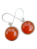 Carnelian Solid 925 Sterling Silver Earrings